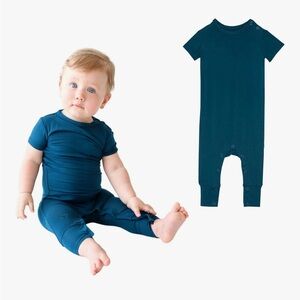 Posh Peanut Sailor Blue Short Sleeve Romper 6-9